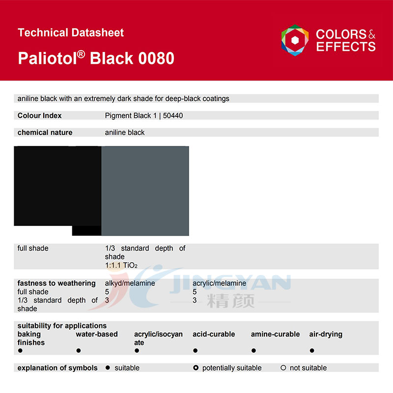 巴斯夫L0080苯胺黑TDS技術數據表