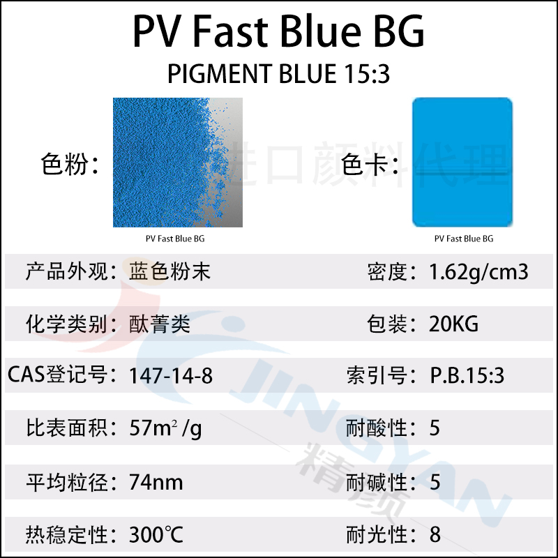 科萊恩PV Fast Blue BG酞菁藍有機顏料物理性能